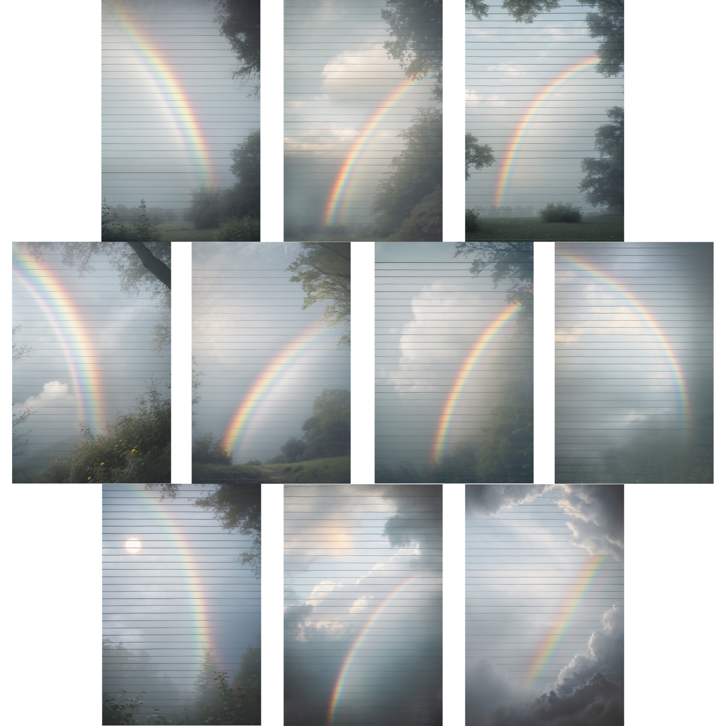 Crow Notes – Fading Rainbow | Notizblock mit Regenbögen | 40 Blatt | DIN A5