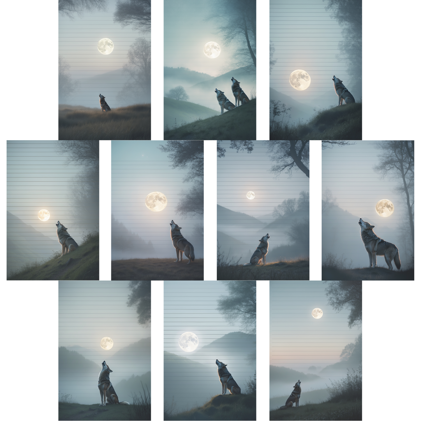 Notizblock | DIN A5 | Crow Notes – Moonlight Wolf