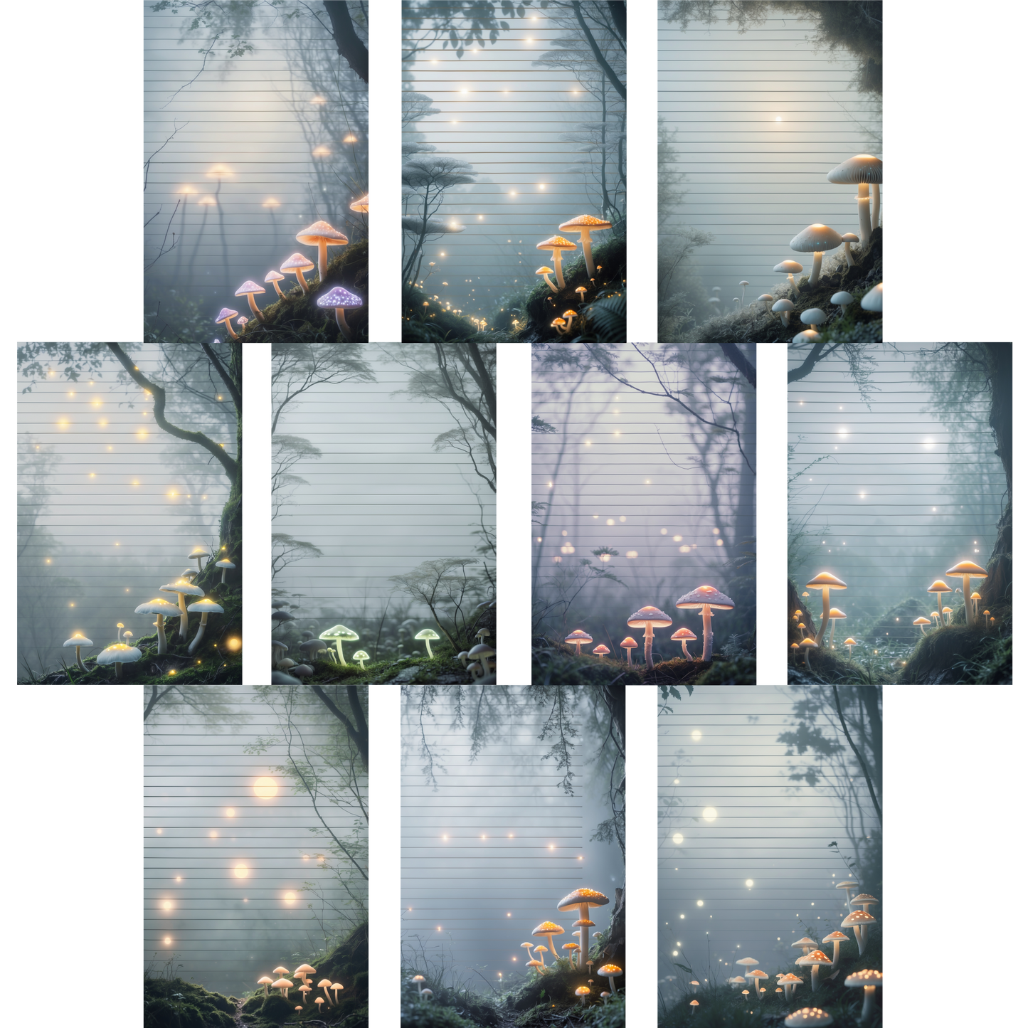 Notizblock | DIN A5 | Crow Notes – Glowing Mushrooms