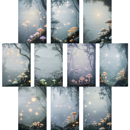 Notizblock | DIN A5 | Crow Notes – Glowing Mushrooms