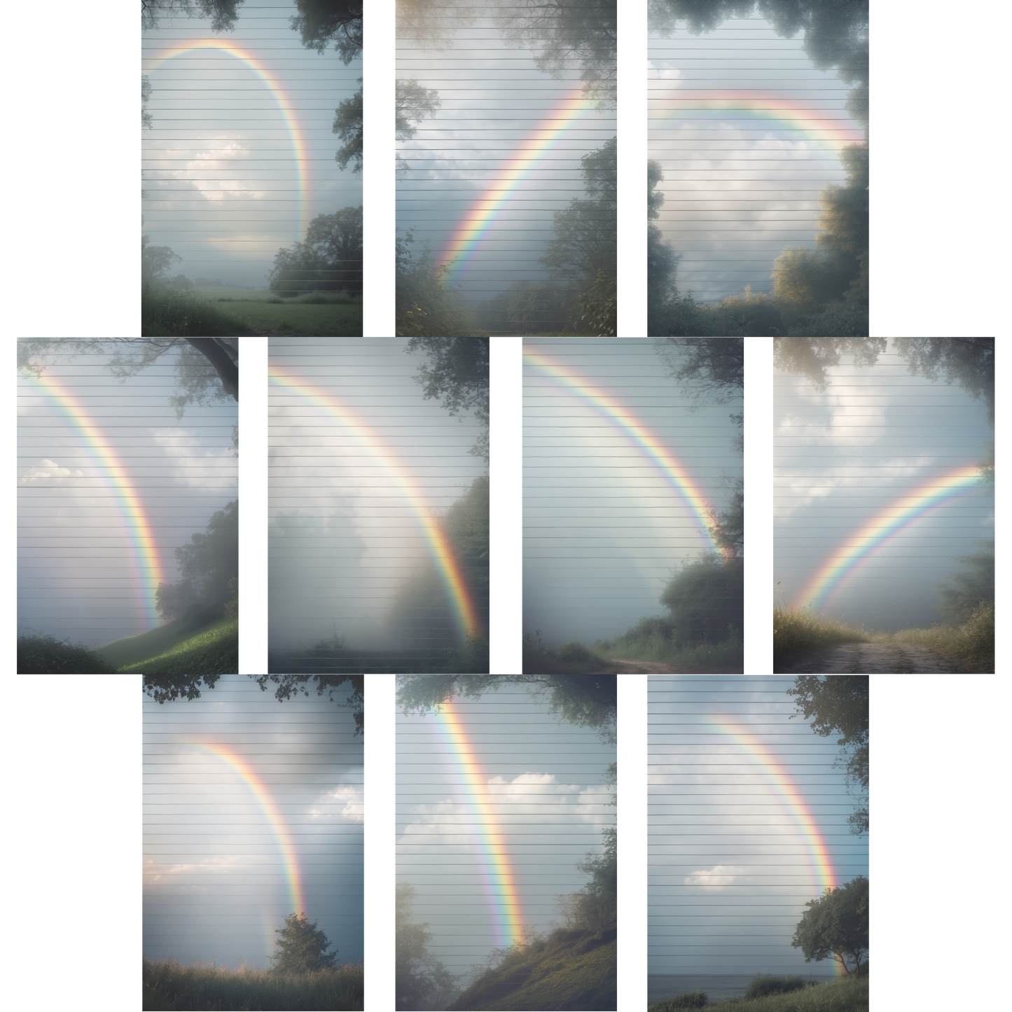 Crow Notes – Fading Rainbow | Notizblock mit Regenbögen | 40 Blatt | DIN A5