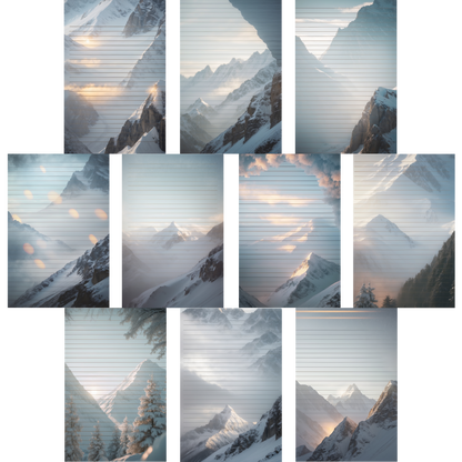 Notizblock | DIN A5 | Crow Notes – Snowy Peaks