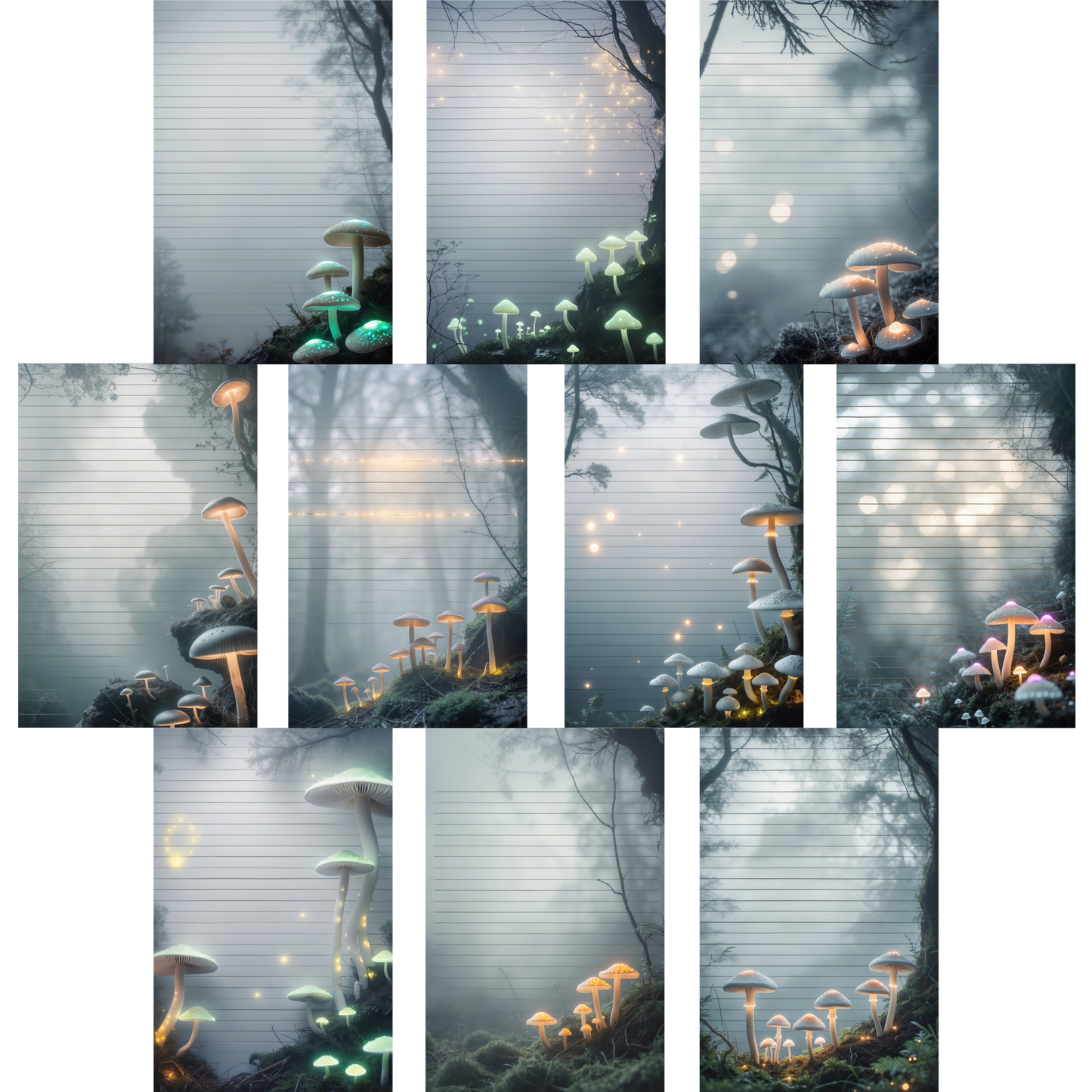 Notizblock | DIN A5 | Crow Notes – Glowing Mushrooms