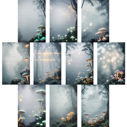 Notizblock | DIN A5 | Crow Notes – Glowing Mushrooms