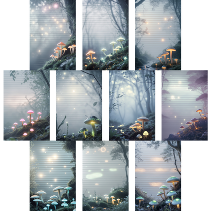 Notizblock | DIN A5 | Crow Notes – Glowing Mushrooms