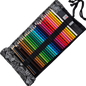 Federmäppchen | Laubblätter-Design | Canvas | 48 Stiftplätze | Einrollbar