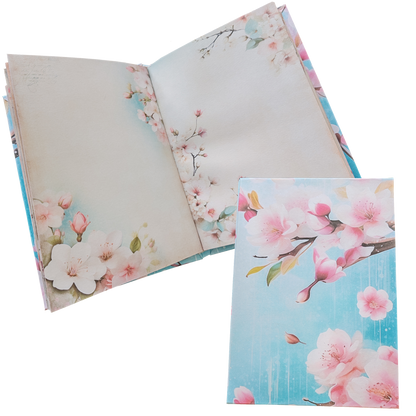 Illustriertes Notizbuch | Motiv Blossom Rain | DIN A5 Hardcover | 160 Seiten