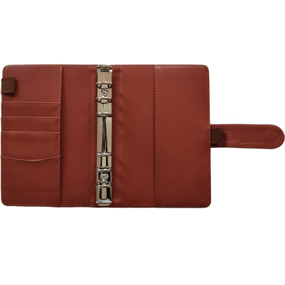 Personal Size / DIN A6 Ringbuch | Ringbinder Braun | 6-Ring-Mechanik