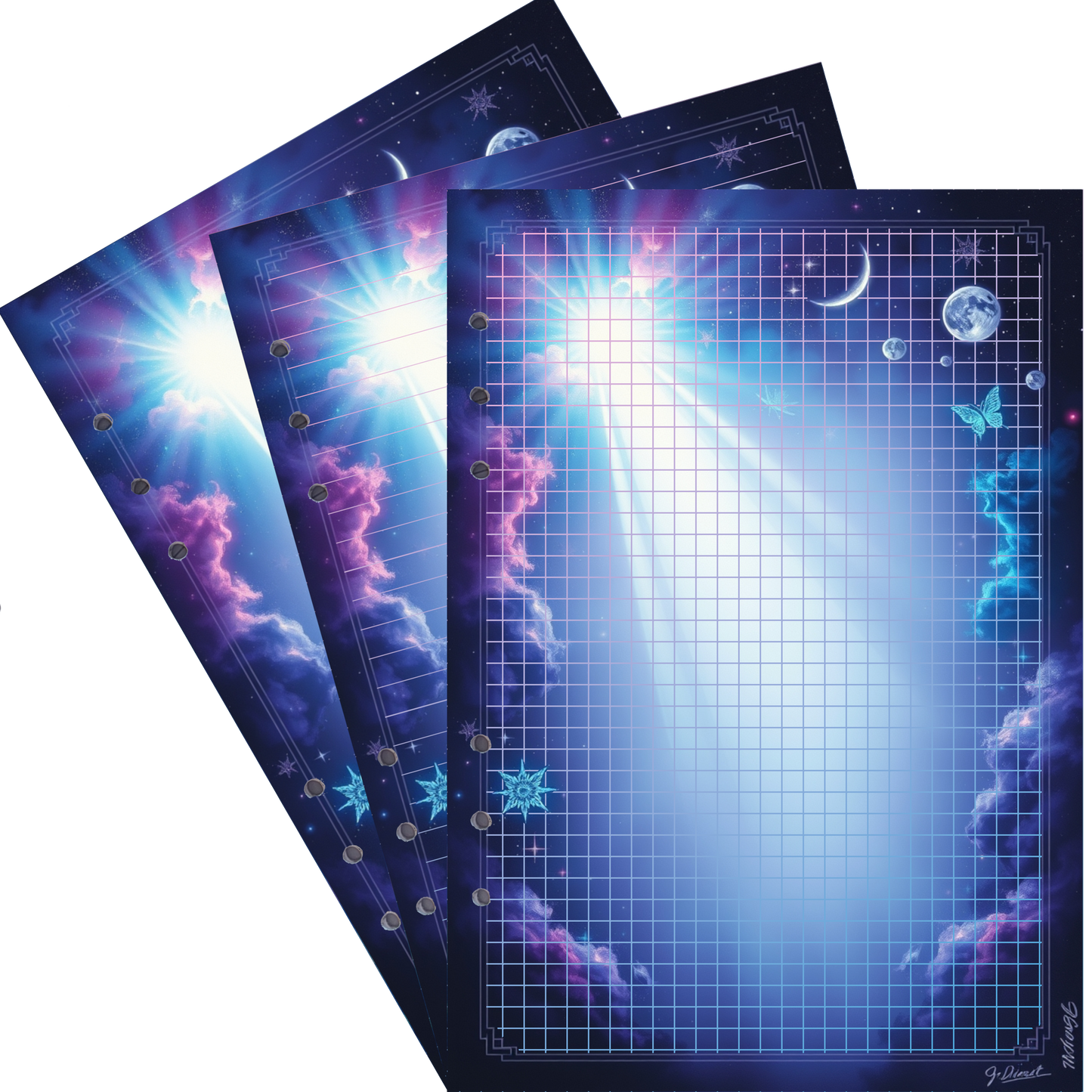 DIN A5 Ringbucheinlagen 6-fach Lochung mit Motiv | Bild Magic Cosmos 30