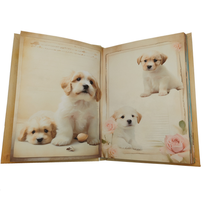 Illustriertes Notizbuch | Motiv Cute Puppies | DIN A5 Hardcover | 160 Seiten