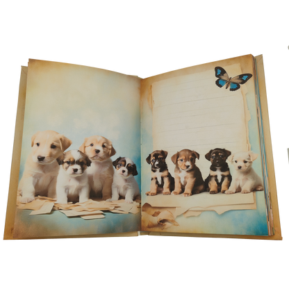 Illustriertes Notizbuch | Motiv Cute Puppies | DIN A5 Hardcover | 160 Seiten