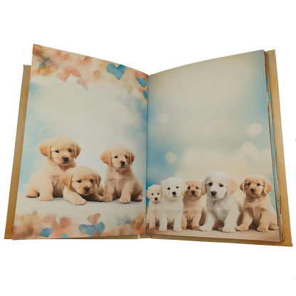 Illustriertes Notizbuch | Motiv Cute Puppies | DIN A5 Hardcover | 160 Seiten