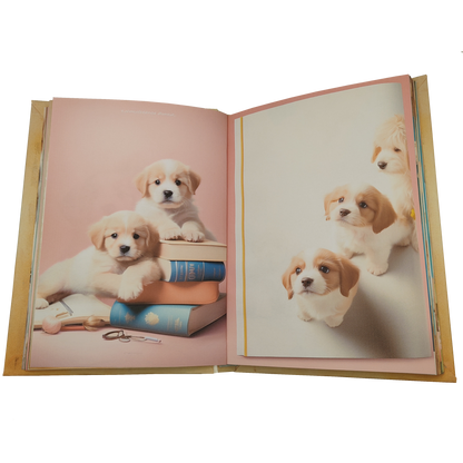 Illustriertes Notizbuch | Motiv Cute Puppies | DIN A5 Hardcover | 160 Seiten