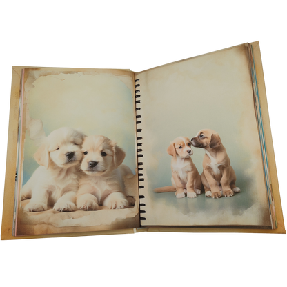 Illustriertes Notizbuch | Motiv Cute Puppies | DIN A5 Hardcover | 160 Seiten