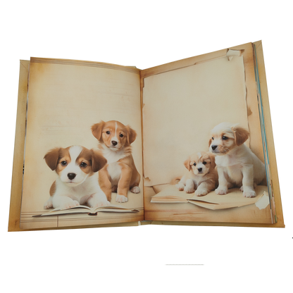 Illustriertes Notizbuch | Motiv Cute Puppies | DIN A5 Hardcover | 160 Seiten