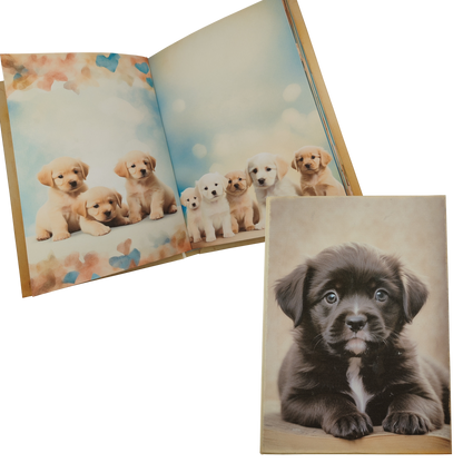 Illustriertes Notizbuch | Motiv Cute Puppies | DIN A5 Hardcover | 160 Seiten