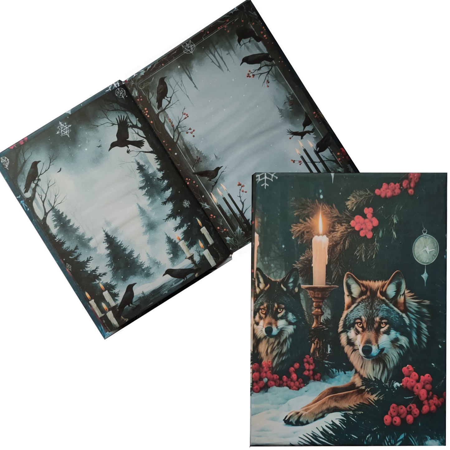 Illustriertes Notizbuch | Motiv Silent Night, Dark Heart  | DIN A5 Hardcover | 160 Seiten