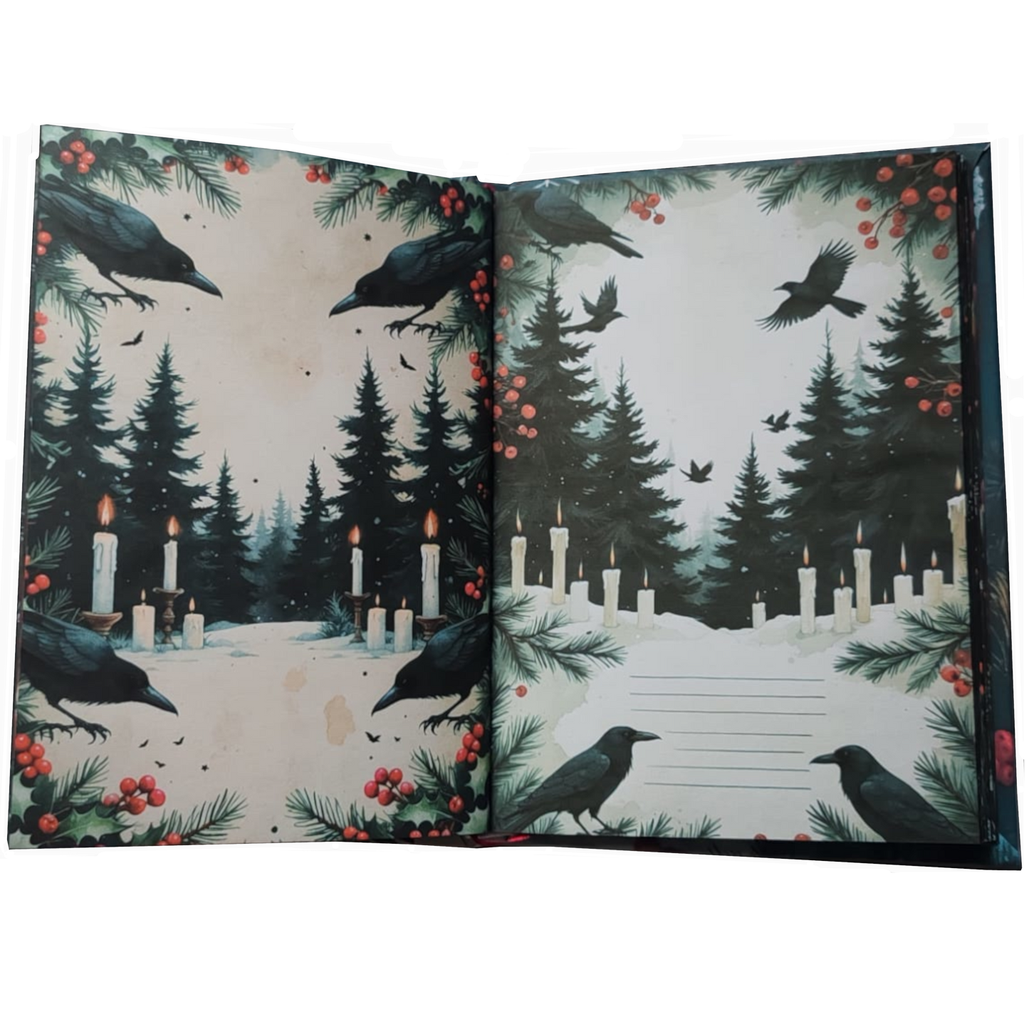 Illustriertes Notizbuch | Motiv Silent Night, Dark Heart  | DIN A5 Hardcover | 160 Seiten