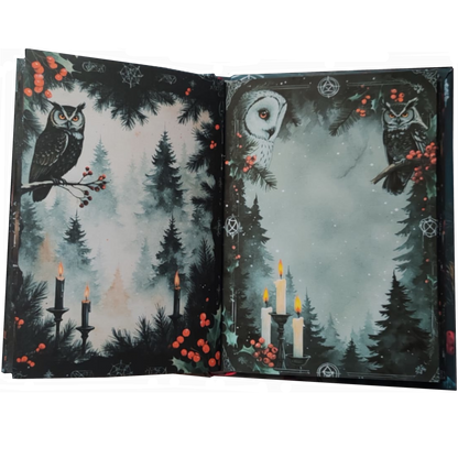 Illustriertes Notizbuch | Motiv Silent Night, Dark Heart  | DIN A5 Hardcover | 160 Seiten