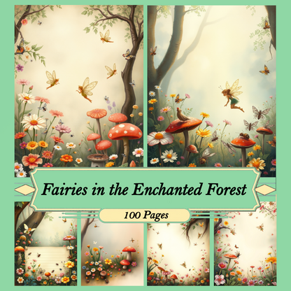 Fairies in the Enchanted Forest | Digital Download | 100 Bilder | Scrapbook | A4