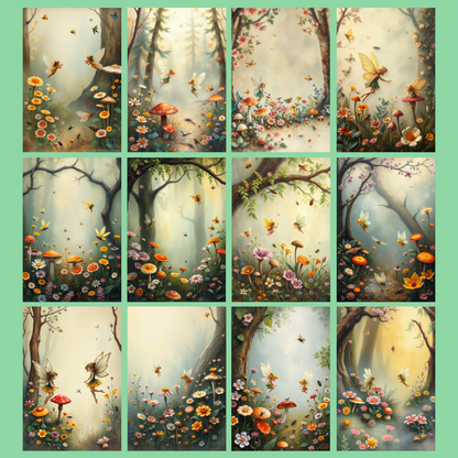 Fairies in the Enchanted Forest | Digital Download | 100 Bilder | Scrapbook | A4