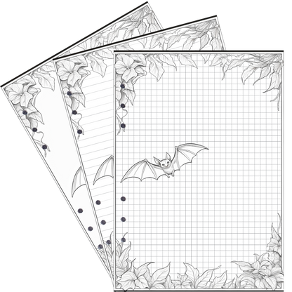 DIN A5 Ringbucheinlagen 6-fach Lochung mit Motiv | Bild Fledermaus 2