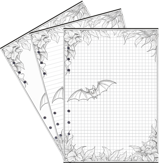 DIN A5 Ringbucheinlagen 6-fach Lochung mit Motiv | Bild Fledermaus 2
