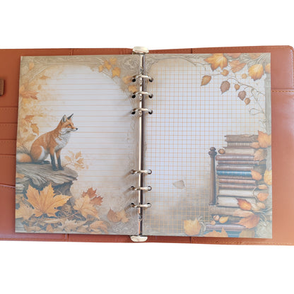 Autumn Breeze Ringbucheinlagen | Motiv-Inlays Fuchs | 50 Seiten | DIN A5/A6