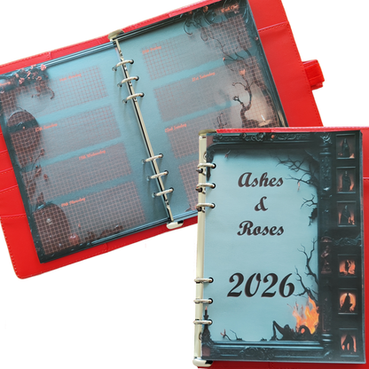 DIN A6 Ringbuchkalender: Ashes & Roses 2026 – Ihr Dunkler Begleiter für Mystische Momente