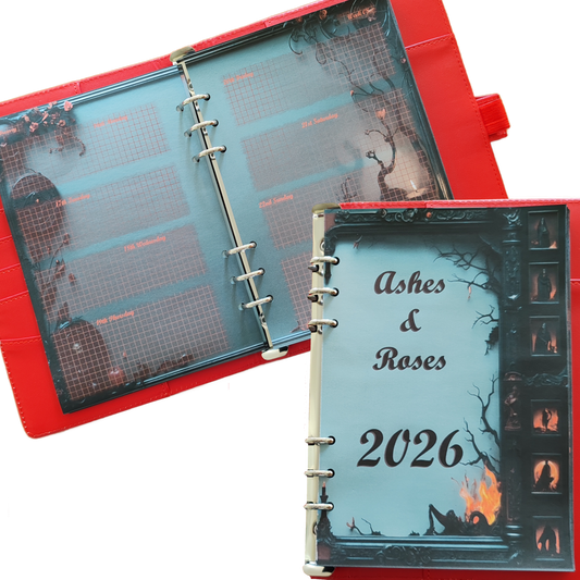 DIN A6 Ringbuchkalender: Ashes & Roses 2026 – Ihr Dunkler Begleiter für Mystische Momente