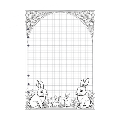 DIN A5 Ringbucheinlagen 6-fach Lochung mit Motiv | Bild Hase 2