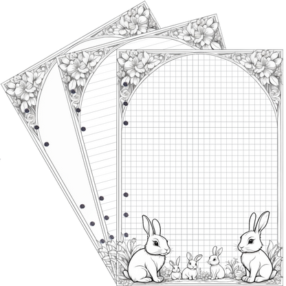 DIN A5 Ringbucheinlagen 6-fach Lochung mit Motiv | Bild Hase 2