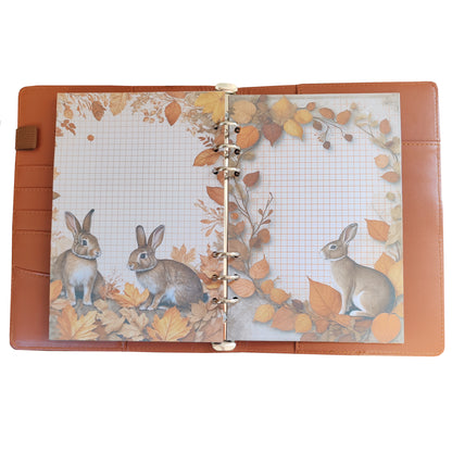 Autumn Breeze Ringbucheinlagen | Motiv-Inlays Hase | 50 Seiten | DIN A5/A6