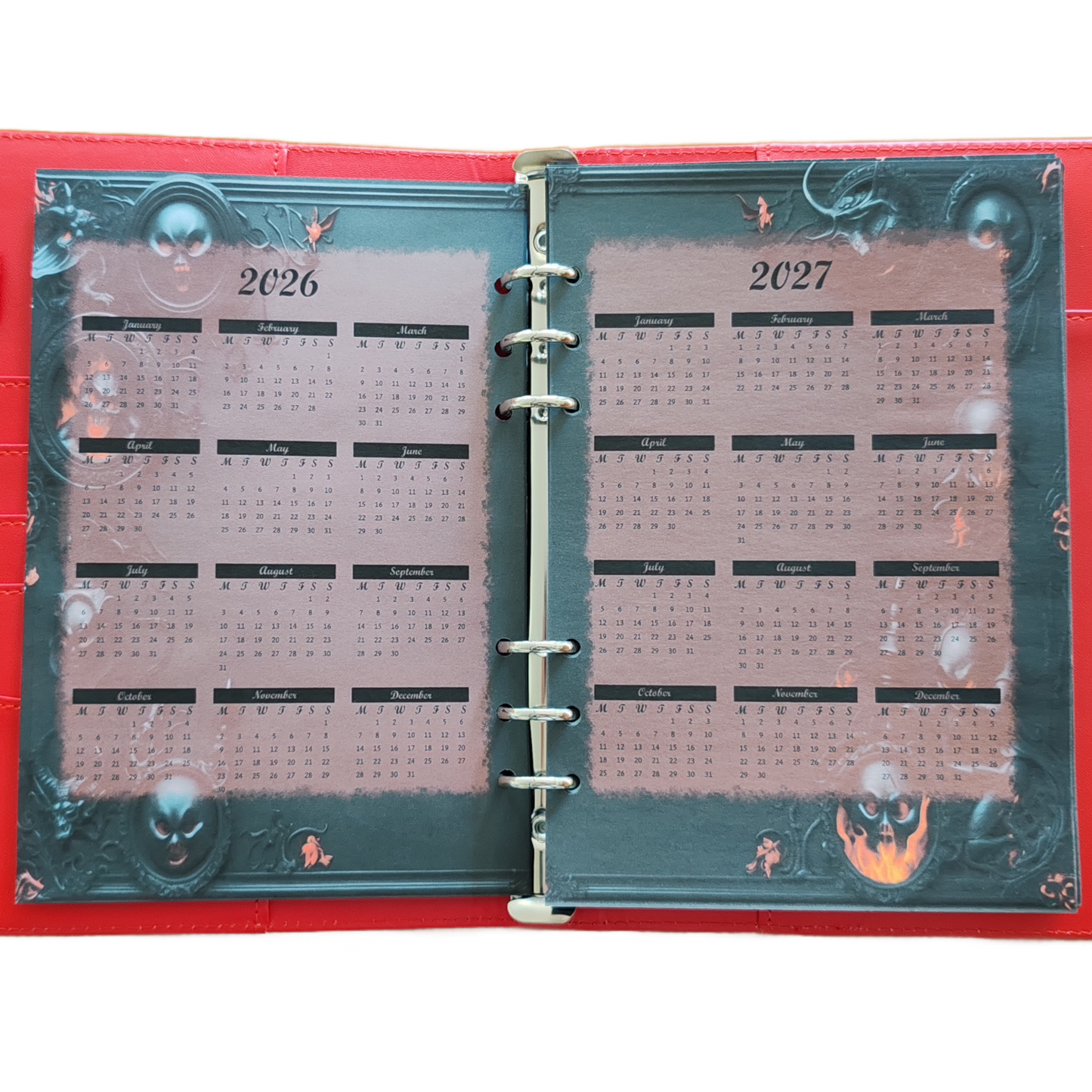 DIN A6 Ringbuchkalender: Ashes & Roses 2026 – Ihr Dunkler Begleiter für Mystische Momente