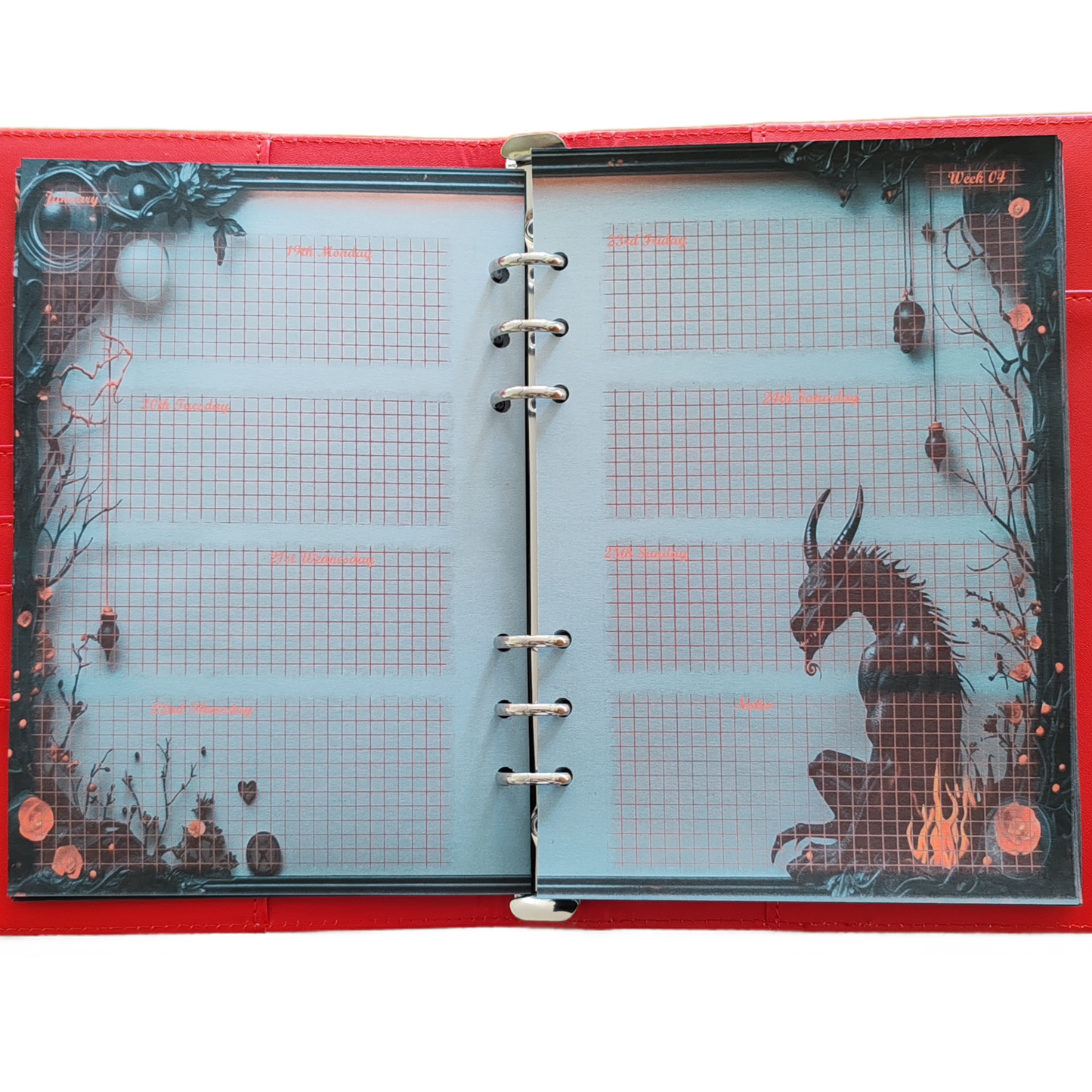 DIN A6 Ringbuchkalender: Ashes & Roses 2026 – Ihr Dunkler Begleiter für Mystische Momente