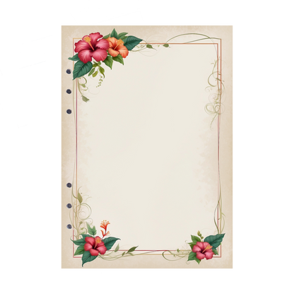 DIN A5 Ringbucheinlagen 6-fach Lochung mit Motiv | Bild Hibiskus 10