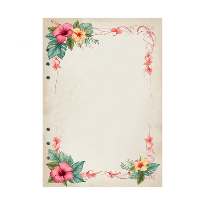 DIN A5 Ringbucheinlagen 6-fach Lochung mit Motiv | Bild Hibiskus 12