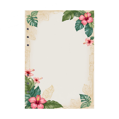 DIN A5 Ringbucheinlagen 6-fach Lochung mit Motiv | Bild Hibiskus 16