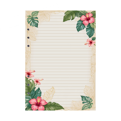 DIN A5 Ringbucheinlagen 6-fach Lochung mit Motiv | Bild Hibiskus 16