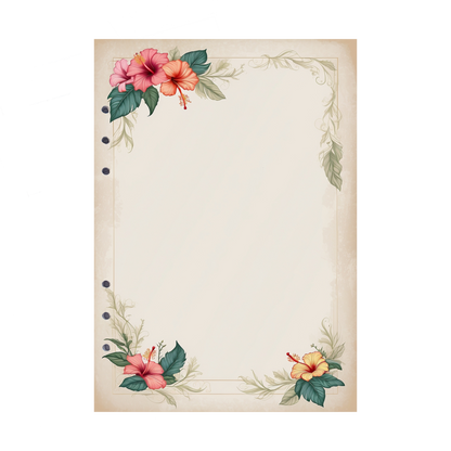 DIN A5 Ringbucheinlagen 6-fach Lochung mit Motiv | Bild Hibiskus 2