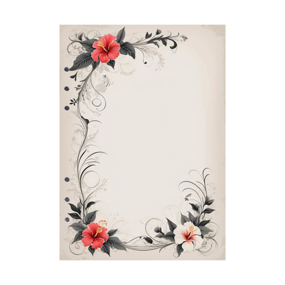 DIN A5 Ringbucheinlagen 6-fach Lochung mit Motiv | Bild Hibiskus 22