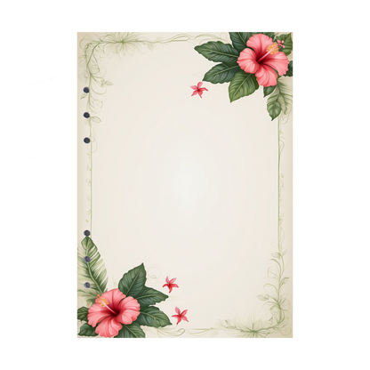 DIN A5 Ringbucheinlagen 6-fach Lochung mit Motiv | Bild Hibiskus 25