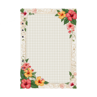 DIN A5 Ringbucheinlagen 6-fach Lochung mit Motiv | Bild Hibiskus 29