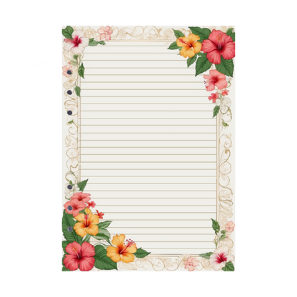 DIN A5 Ringbucheinlagen 6-fach Lochung mit Motiv | Bild Hibiskus 29