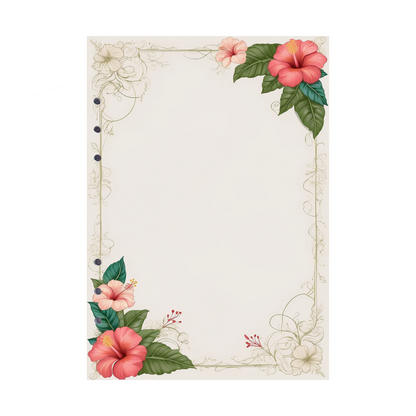DIN A5 Ringbucheinlagen 6-fach Lochung mit Motiv | Bild Hibiskus 30