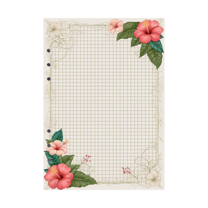 DIN A5 Ringbucheinlagen 6-fach Lochung mit Motiv | Bild Hibiskus 30