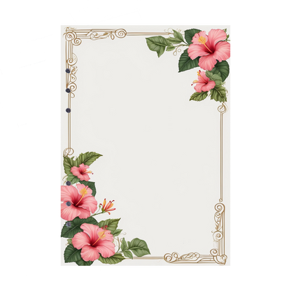 DIN A5 Ringbucheinlagen 6-fach Lochung mit Motiv | Bild Hibiskus 32