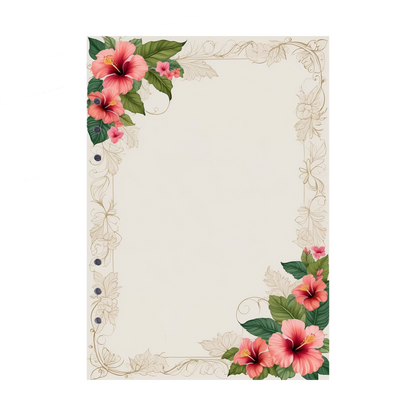DIN A5 Ringbucheinlagen 6-fach Lochung mit Motiv | Bild Hibiskus 33