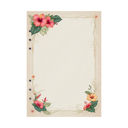 DIN A5 Ringbucheinlagen 6-fach Lochung mit Motiv | Bild Hibiskus 5