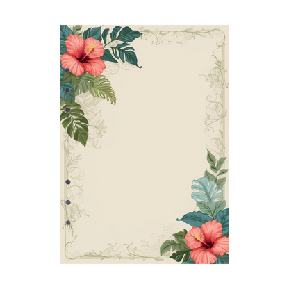DIN A5 Ringbucheinlagen 6-fach Lochung mit Motiv | Bild Hibiskus 6